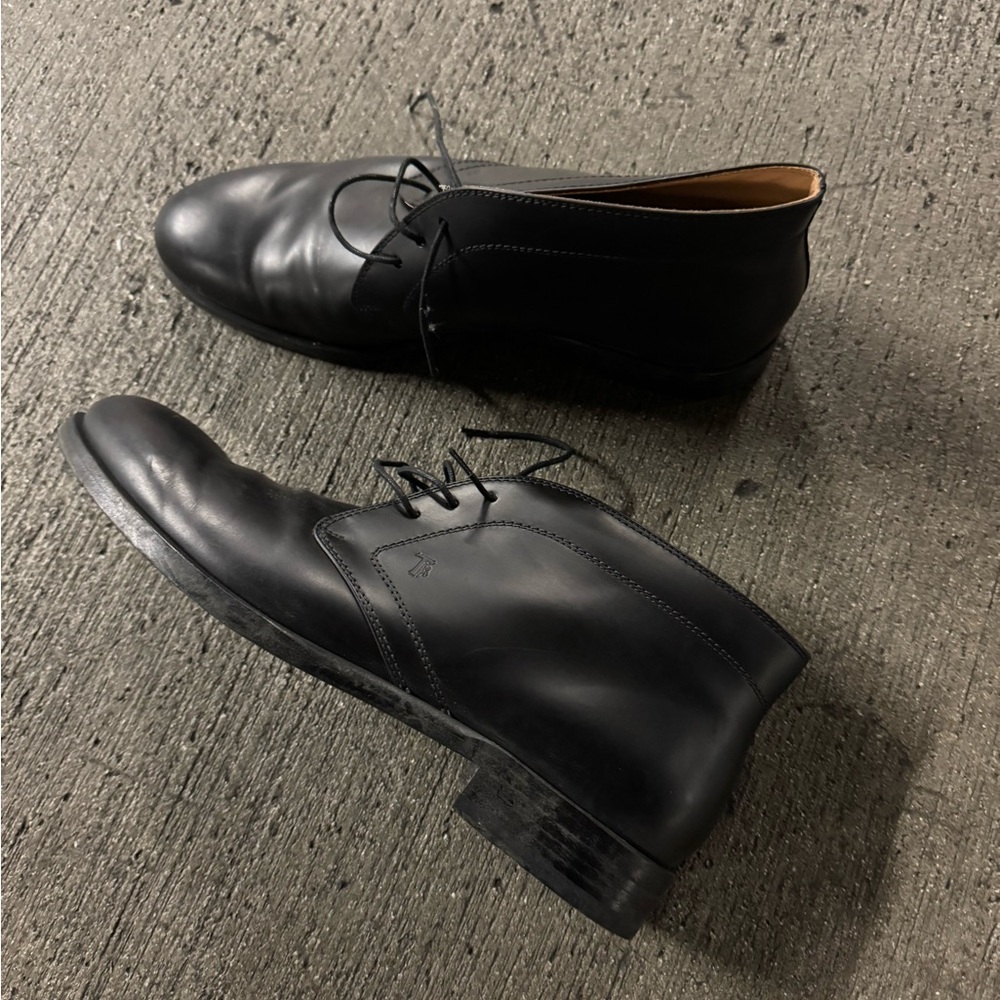 TOD’S Black Leather Men's Ankle Boots